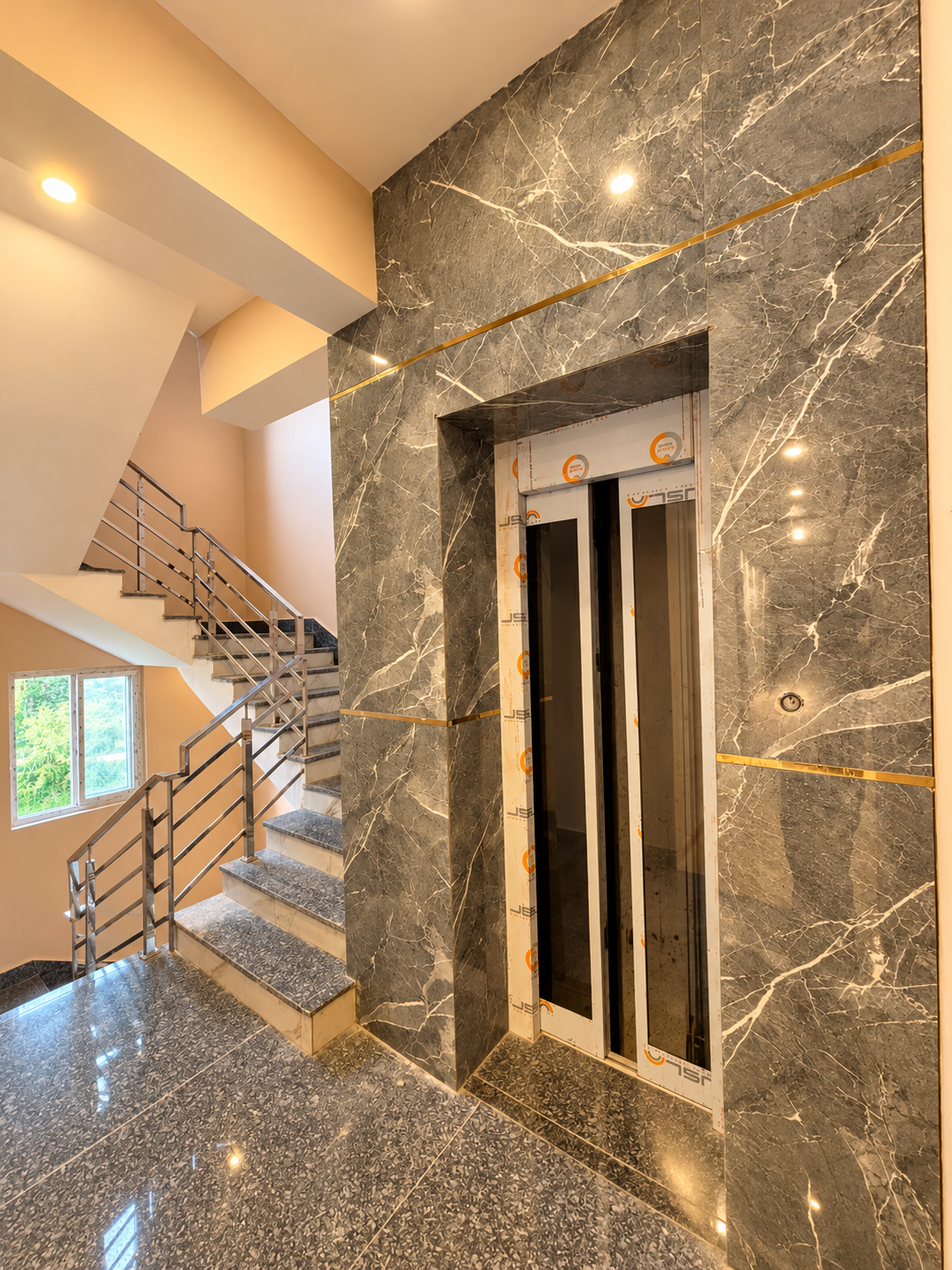 Hotel Orchid staircase and lift area